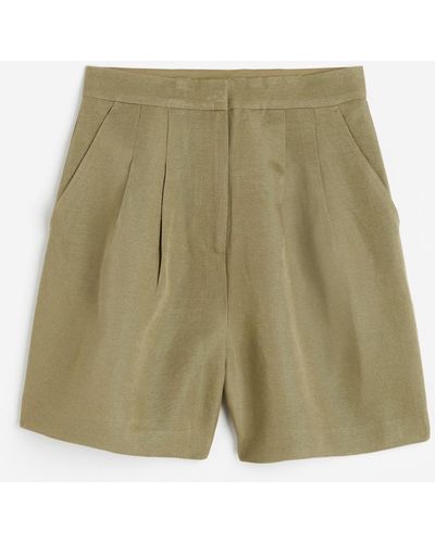 H&M Short Van Linnenmix - Groen