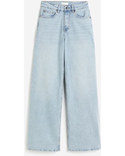 H&M Wide High Jeans - Blauw