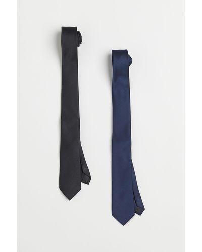 H&M Lot de 2 cravates - Noir
