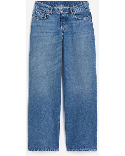 H&M Wide Regular Jeans - Blauw