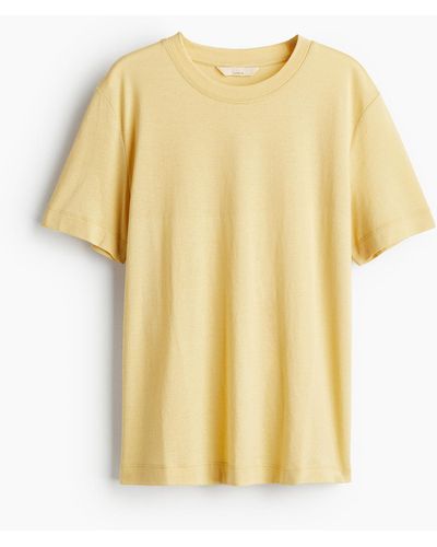 H&M T-Shirt aus Seidenmix - Gelb