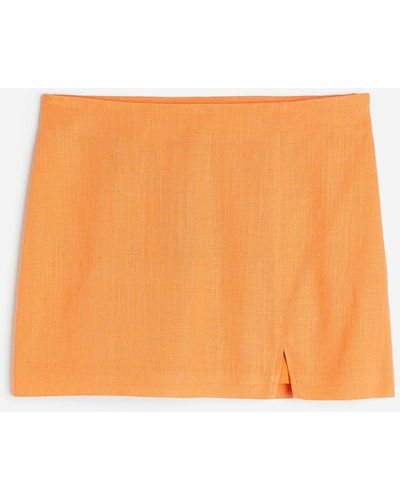 H&M Minijupe aus Leinenmischung - Orange