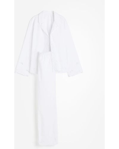 H&M Pyjama en broderie anglaise - Blanc