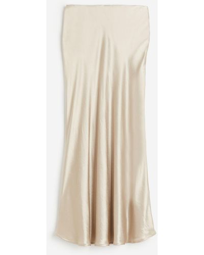 H&M Jupe maxi en satin - Neutre