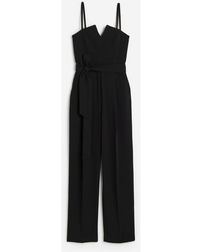 H&M Jumpsuit mit Bindegürtel - Schwarz