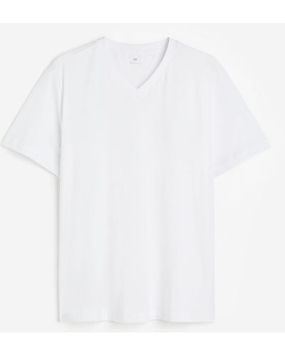 H&M T-shirt Regular Fit à encolure en V - Blanc