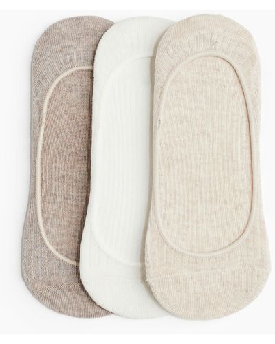 H&M 3er-Pack Weit ausgeschnittene Socken - Weiß