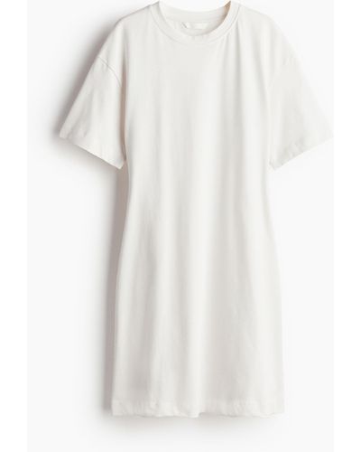 H&M Tailliertes T-Shirt-Kleid - Weiß