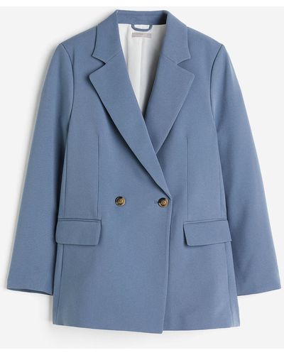 H&M Zweireihiger Blazer in Oversize - Blau