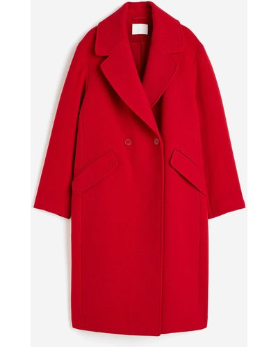 H&M Zweireihiger Mantel - Rot