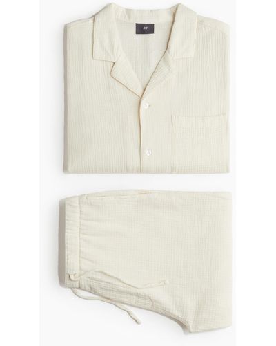 H&M Chemise et short de pyjama - Blanc
