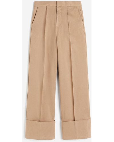 H&M Pantalon en twill avec plis marqués - Neutre