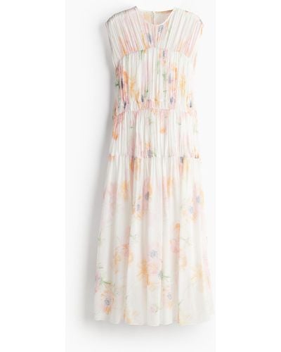 H&M Gerafftes Kleid aus Viskose - Pink