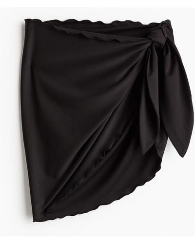 H&M Overlocked-detail sarong - Schwarz