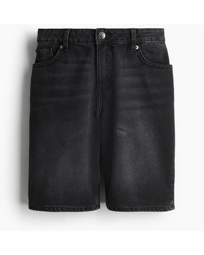 H&M Low Denim Shorts - Schwarz