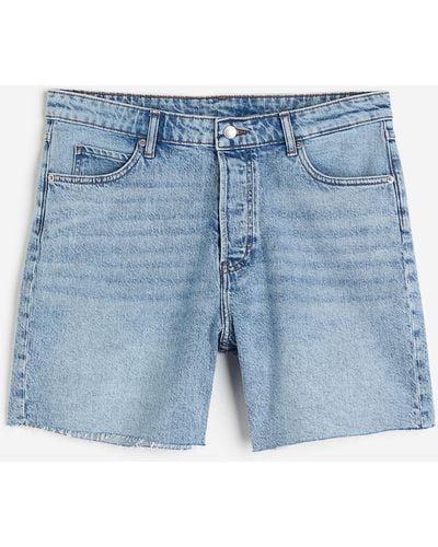 H&M H & M+ 90s Cutoff High Waist Shorts - Blau