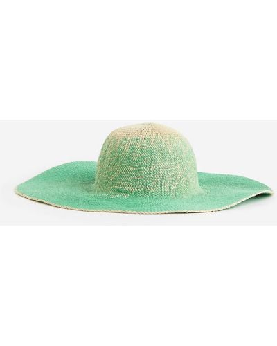 H&M Chapeau de paille à bord large - Vert