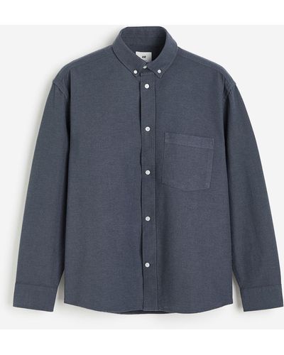 H&M Overhemd Van Oxfordkatoen - Blauw