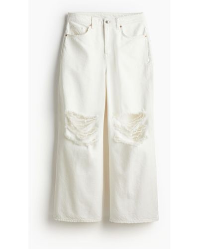 H&M Wide Regular Jeans - Blanc