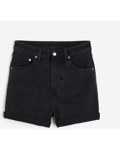 H&M Mom Ultra High Denim Short - Zwart