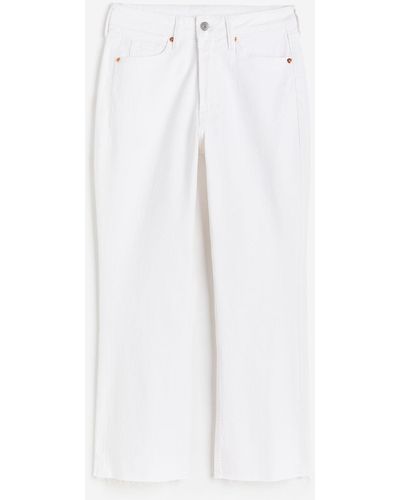 H&M Flared High Cropped Jeans - Weiß