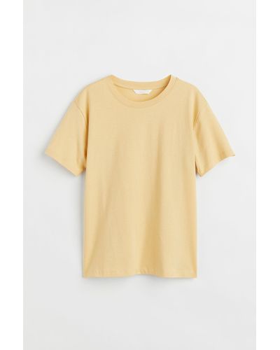 H&M T-Shirt aus Baumwolle - Gelb