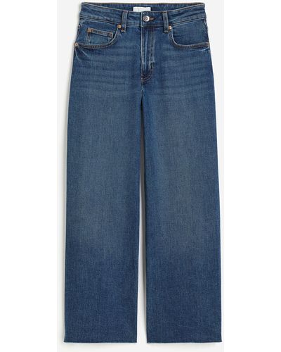 H&M Wide High Ankle Jeans - Blau