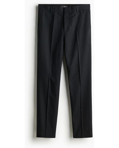 H&M Pantalon de costume Slim Fit en lin mélangé - Noir