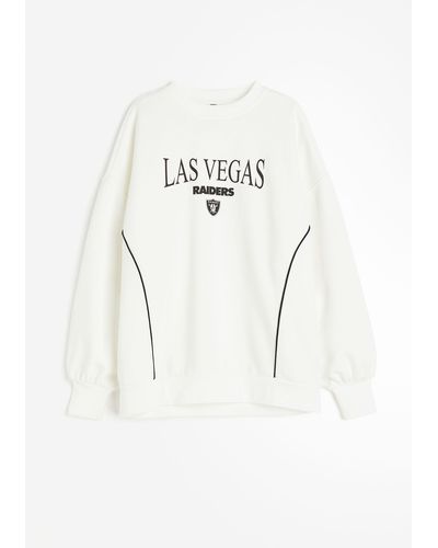 H&M Oversized Sweatshirt mit Print - Weiß