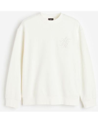 H&M Sweatshirt mit Applikation Relaxed Fit - Weiß