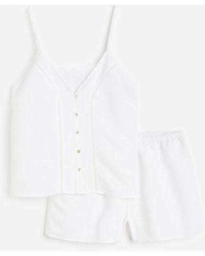 H&M Pyjama aus Leinenmix - Weiß