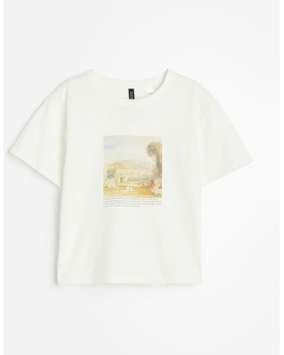 H&M T-shirt Met Print - Wit