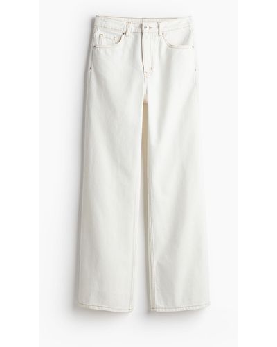 H&M Wide High Jeans - Weiß