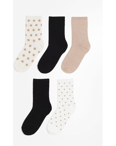 H&M 5er-Pack Gerippte Socken - Weiß