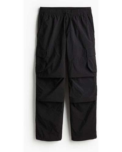 H&M Pantalon cargo parachute - Noir