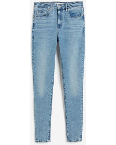 H&M 721 High-rise Skinny Jeans - Blau