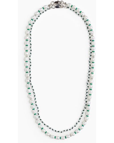 H&M Lot de 2 colliers avec perles fantaisie - Blanc