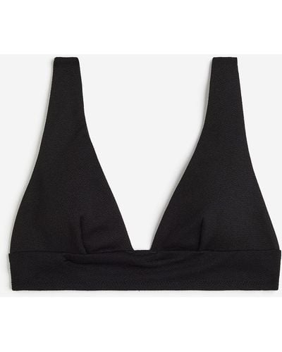 H&M Wattiertes Bikinitop - Schwarz