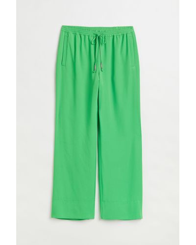 H&M Pantalon ample à taille élastique - Vert