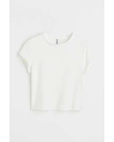 H&M T-Shirt aus Baumwolljersey - Weiß