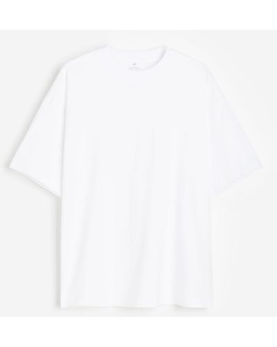 H&M T-Shirt in Oversized Fit - Weiß