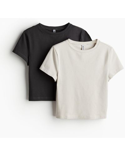 H&M Lot de 2 T-shirts courts - Noir