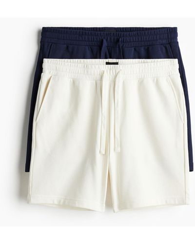 H&M Lot de 2 shorts Regular Fit en molleton - Bleu