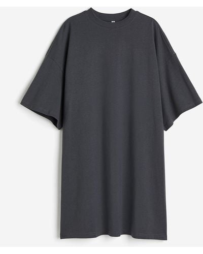 H&M Oversized T-Shirt-Kleid - Schwarz