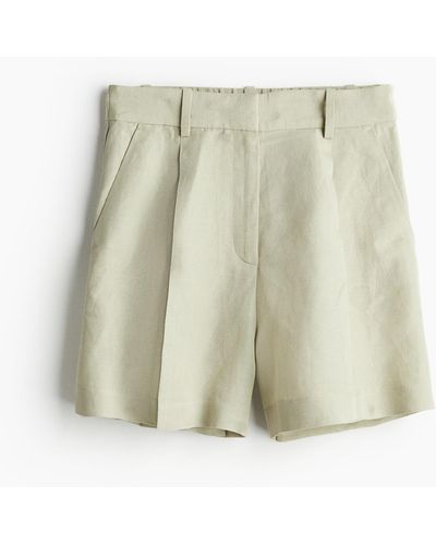 H&M Shorts aus Leinenmix - Weiß