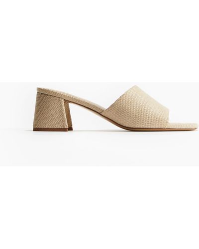 H&M Mules à talon bloc - Neutre