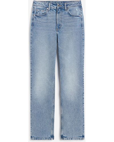 H&M Vintage Straight High Jeans - Bleu