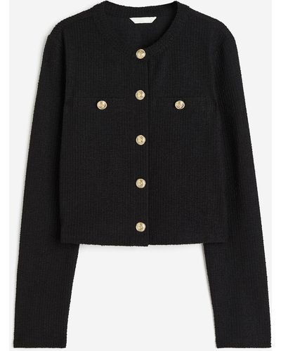 H&M Cardigan mit Strukturmuster - Schwarz