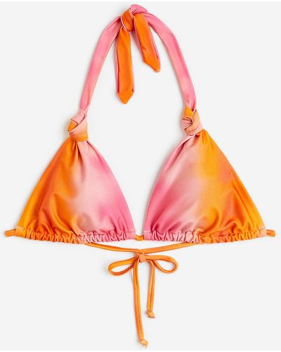 H&M Wattiertes Triangel-Bikinitop - Orange