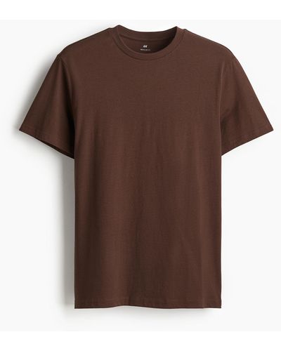 H&M 5er-Pack T-Shirts in Regular Fit - Braun